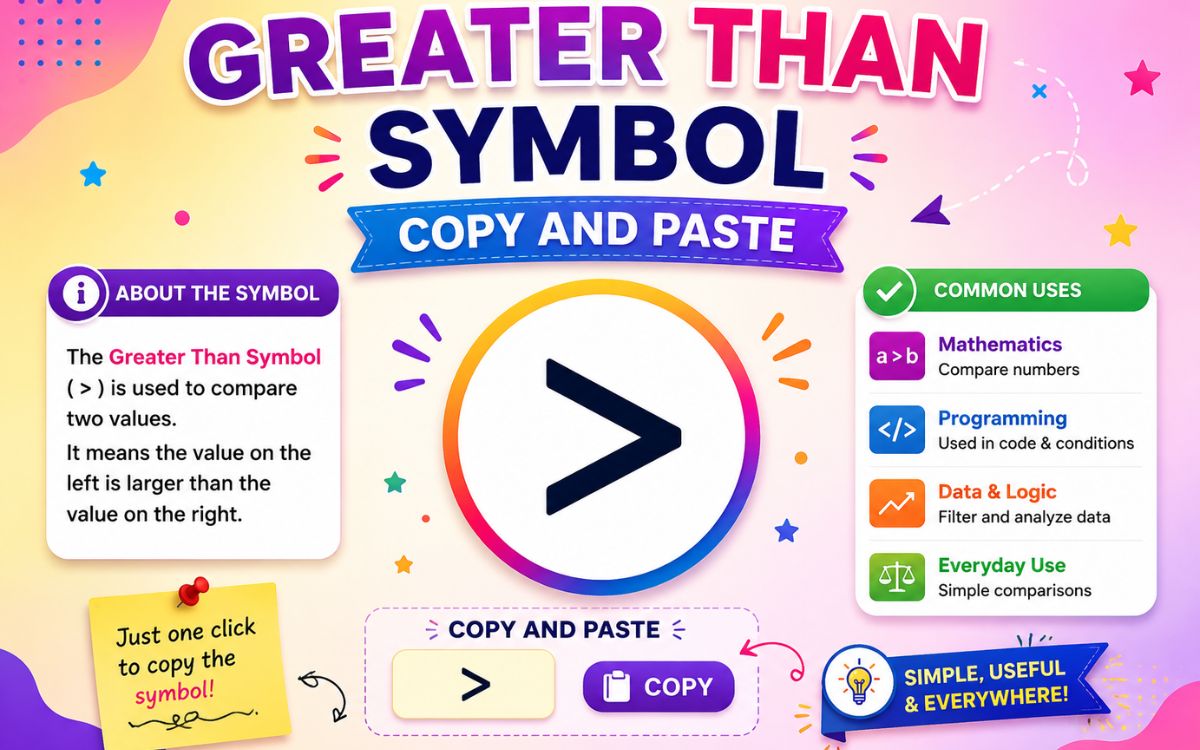 Greater Than Symbol 