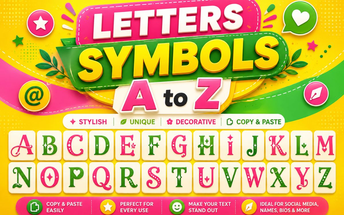 Letters Symbols