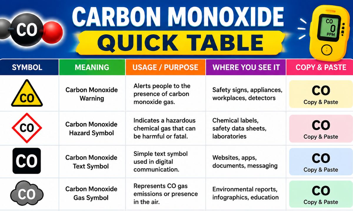 carbon monoxide symbol